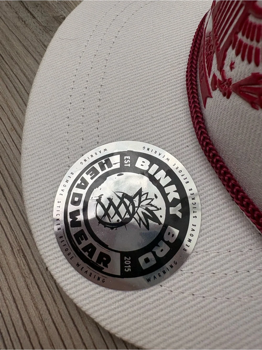 Binky Bro Kids White and Red Logo Snapback Hat